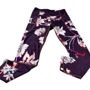 Athleta Floral Salutation Leggings Women Magnolia Stash Pockets Athletic Pants